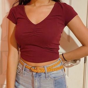 SOLD: Maroon Crop Top